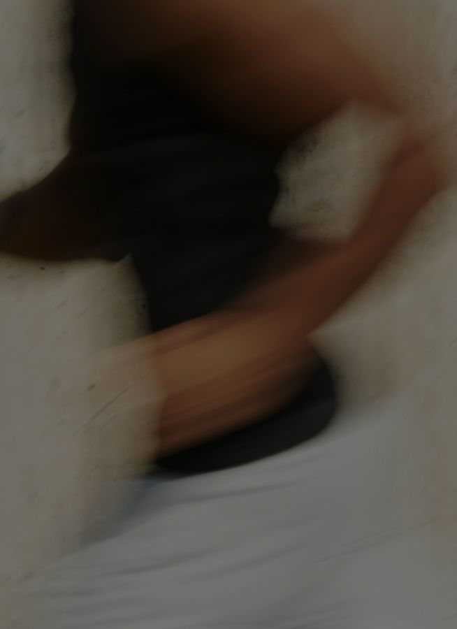 blurred person running